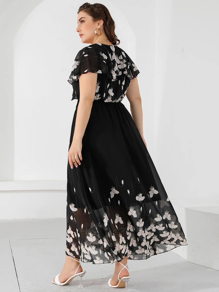 Black Boho Floral Maxi Dress 3