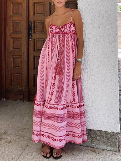 Boho Crochet Patchwork Maxi Dress