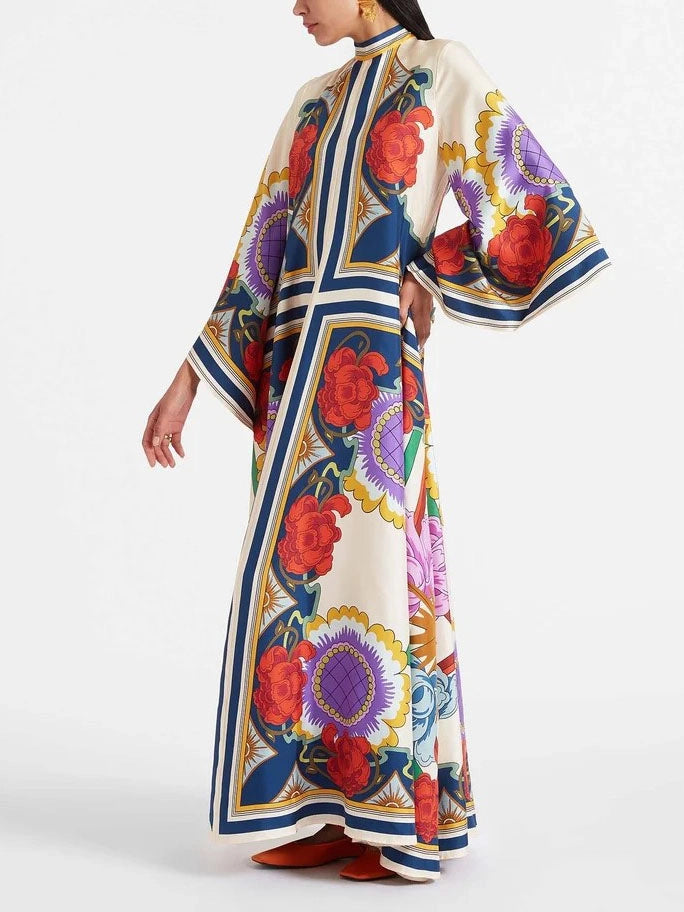 Boho Ethnic Floral Print Maxi Dress 1