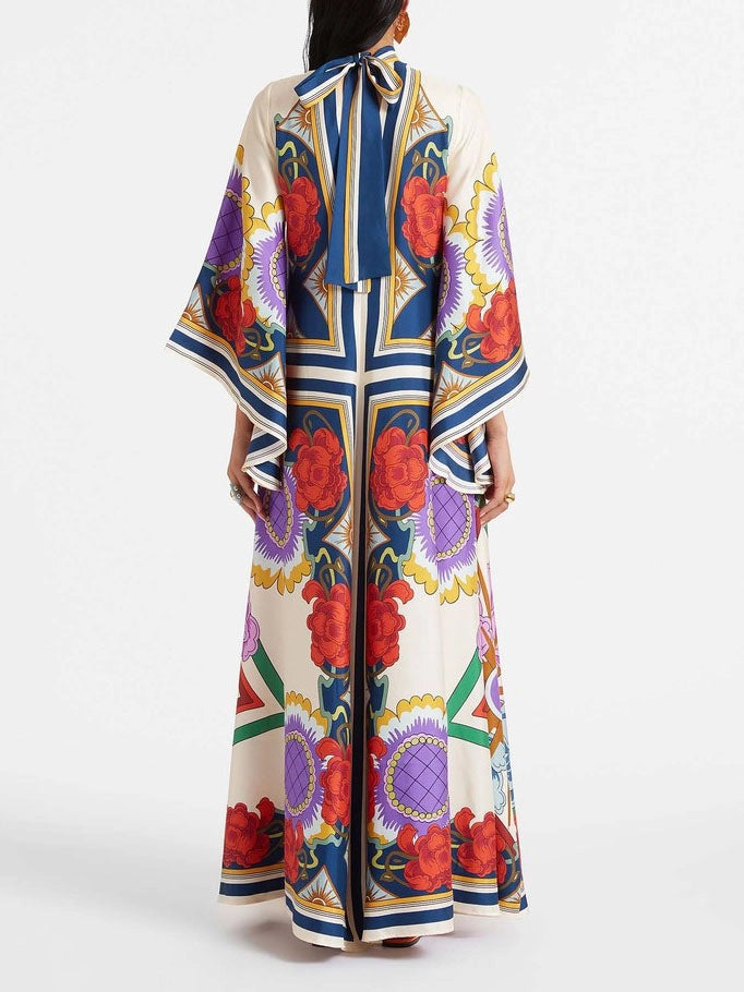 Boho Ethnic Floral Print Maxi Dress 2