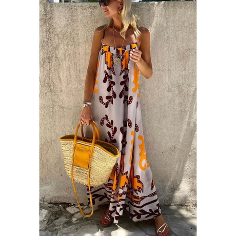 Boho Ethnic Print Maxi Dress – Flowy & Vibrant Style 1
