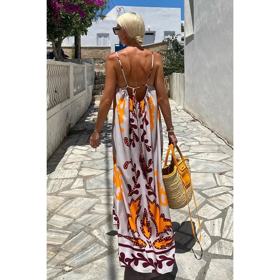 Boho Ethnic Print Maxi Dress – Flowy & Vibrant Style 2