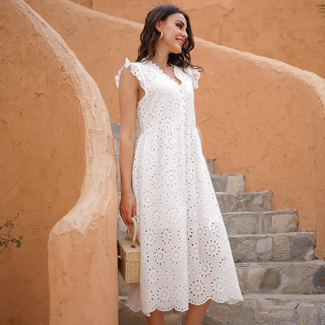 Breathable Cotton Midi Dress 1