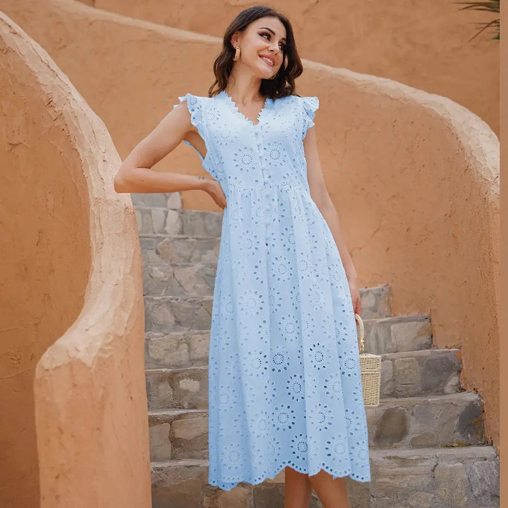 Breathable Cotton Midi Dress 3
