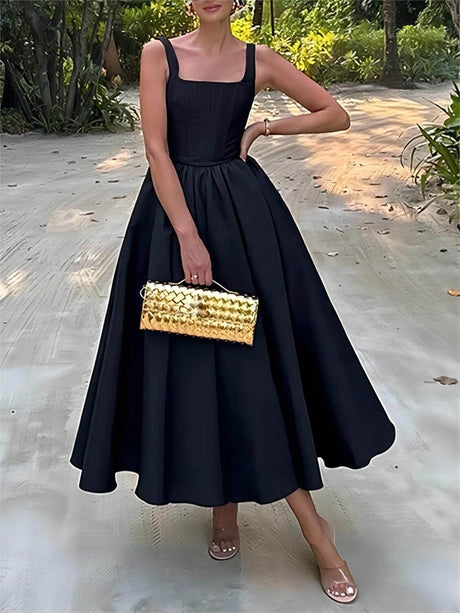 Chic Off-Shoulder Sleeveless Maxi Dress