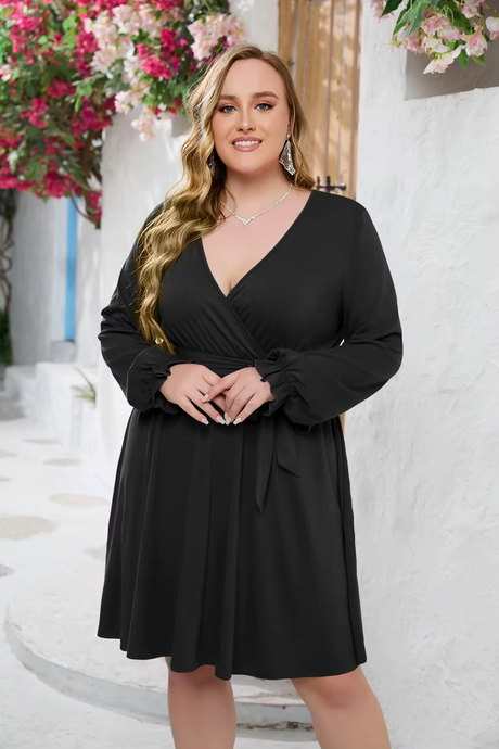 Elegant Ruffle Tie Waist Mini Dress Bianca Australia