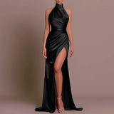 Elegant Sleeveless Slit Maxi Dress with Hidden Pocket 1