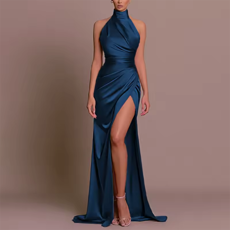 Elegant Sleeveless Slit Maxi Dress with Hidden Pocket 3