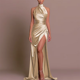 Elegant Sleeveless Slit Maxi Dress with Hidden Pocket 4
