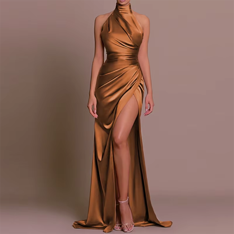 Elegant Sleeveless Slit Maxi Dress with Hidden Pocket 5