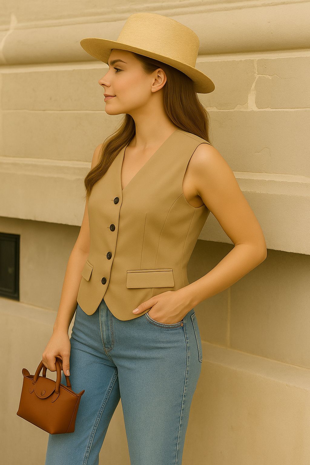 Elegant Women’s V-Neck Office Vest