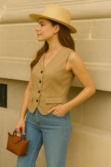 Elegant Women’s V-Neck Office Vest