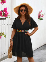 Embroidered Ruffle Mini Dress 1