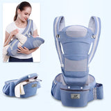 Ergonomic Baby Hipseat Carrier – Front and Back Backpack Light blue