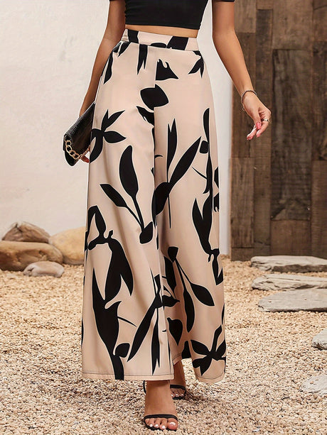 Faith Leaves Wide-Leg Pants