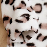 Flannel Baby Romper with Hood – Leopard Print Winter Suit 2
