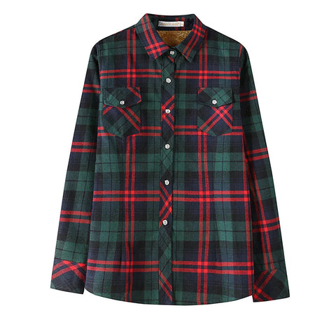 Fleece Lined Plaid Shacket Women 1