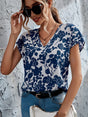 Floral V-Neck Batwing Blouse