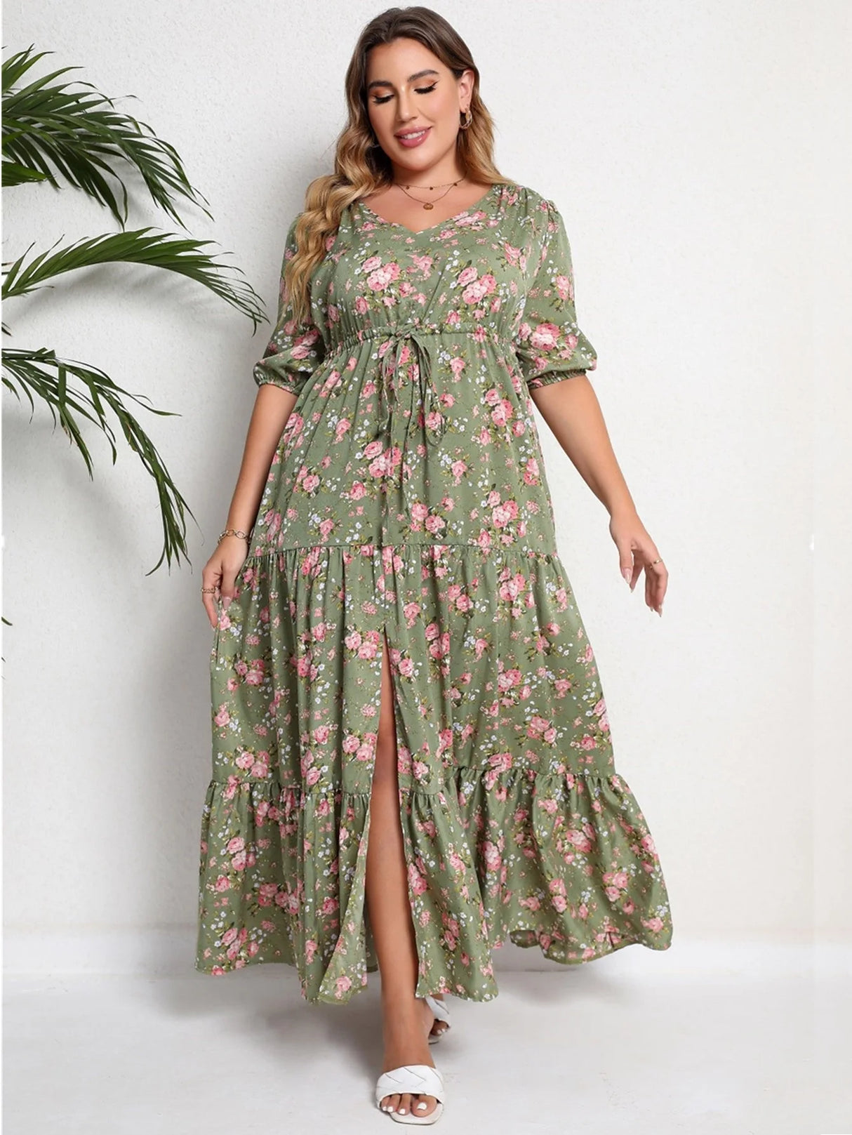 Floral V-Neck Maxi Dress