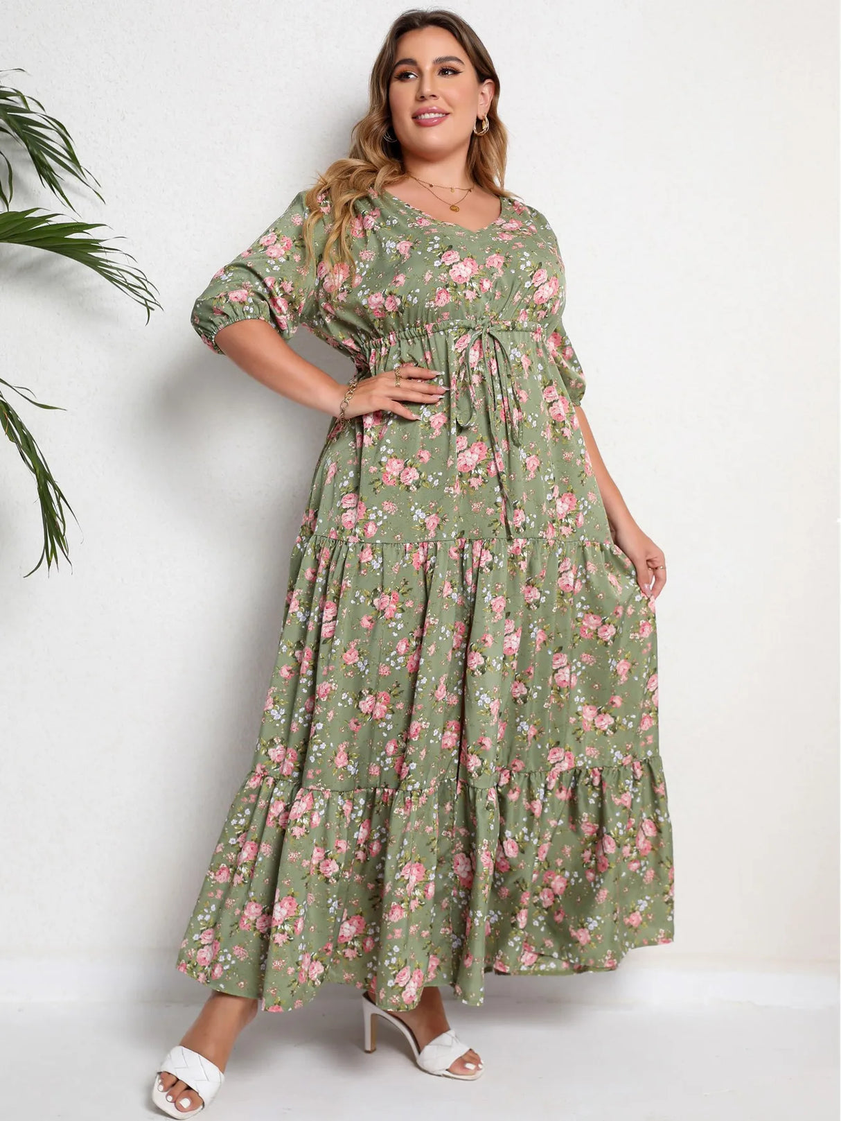Floral V-Neck Maxi Dress 1