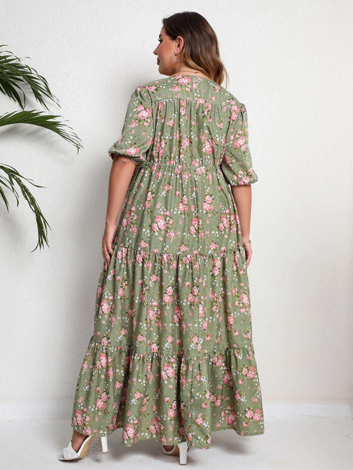 Floral V-Neck Maxi Dress 2