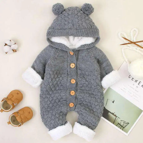 Baby Hooded Cardigan Romper – Autumn/Winter Style Bianca Australia