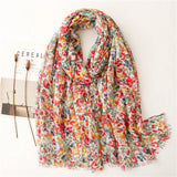 Xenia | Polka Floral Viscose Fringe Scarf Bianca Australia