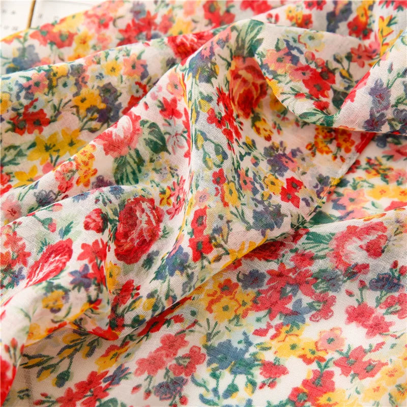 Xenia | Polka Floral Viscose Fringe Scarf Bianca Australia