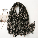 Xenia | Polka Floral Viscose Fringe Scarf Bianca Australia