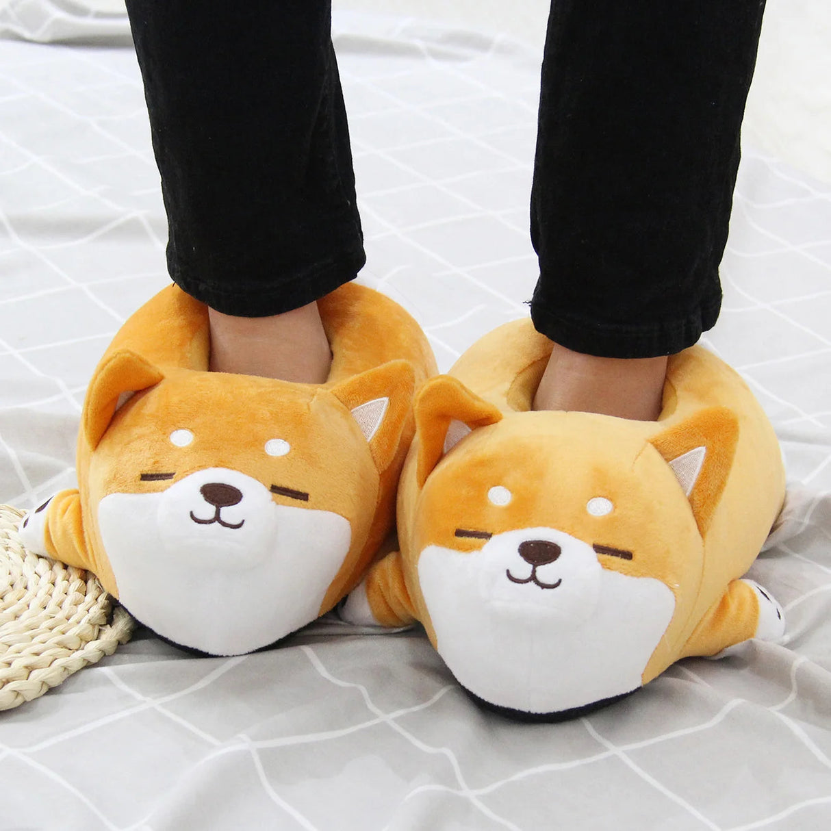 Shiba Inu Plush Slippers Bianca Australia
