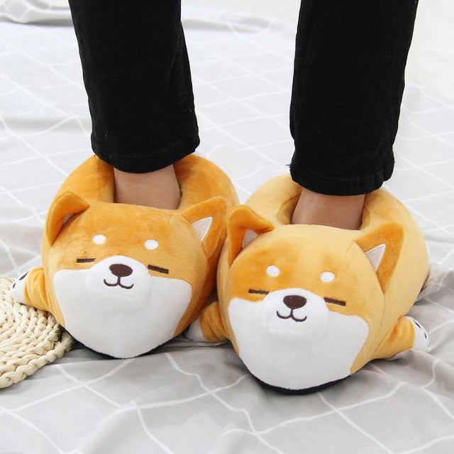 Shiba Inu Plush Slippers Bianca Australia