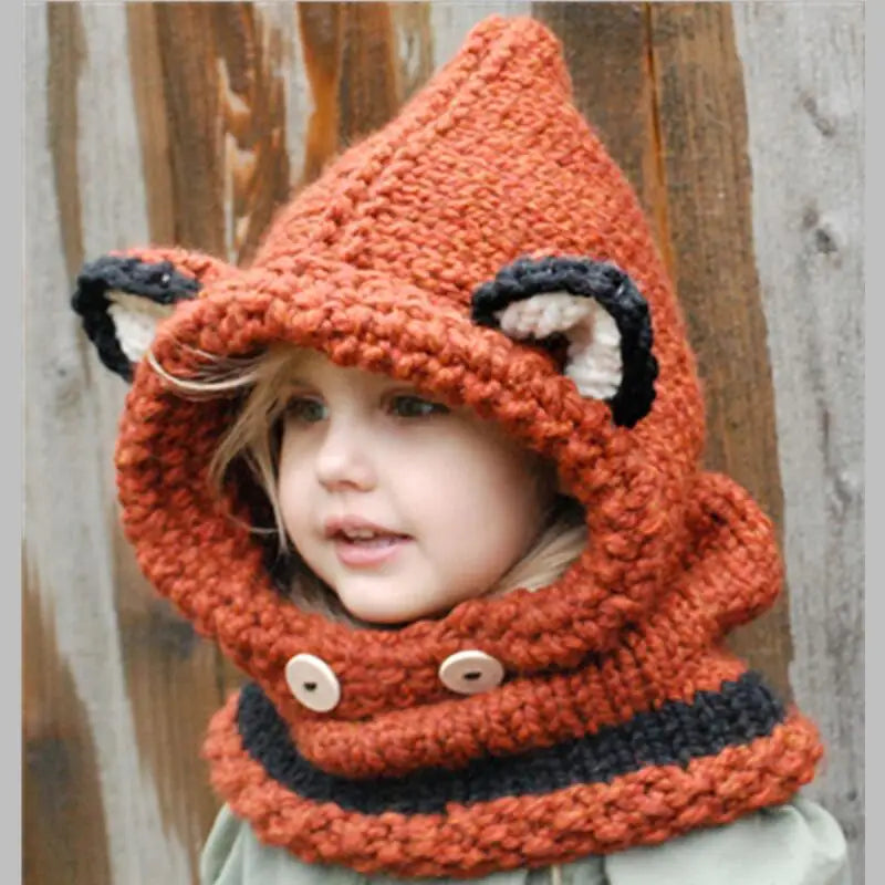 Handmade Fox Ear Hat & Scarf Set – Kids Winter Style Bianca Australia