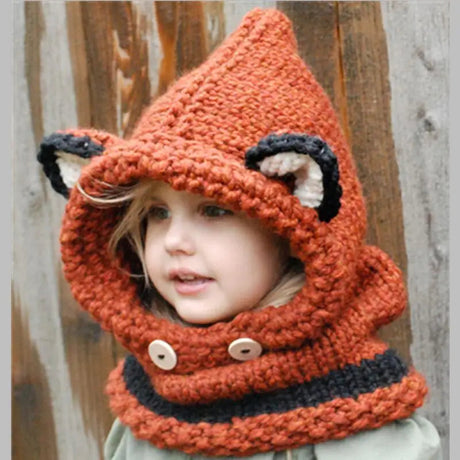 Handmade Fox Ear Hat & Scarf Set – Kids Winter Style Bianca Australia