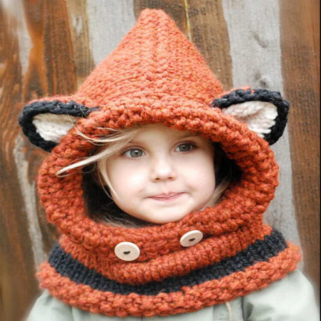 Handmade Fox Ear Hat & Scarf Set – Kids Winter Style Bianca Australia