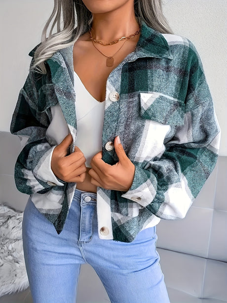 Harper Plaid Button-Front Shacket 2