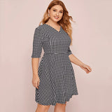 Houndstooth Curve Dress 1