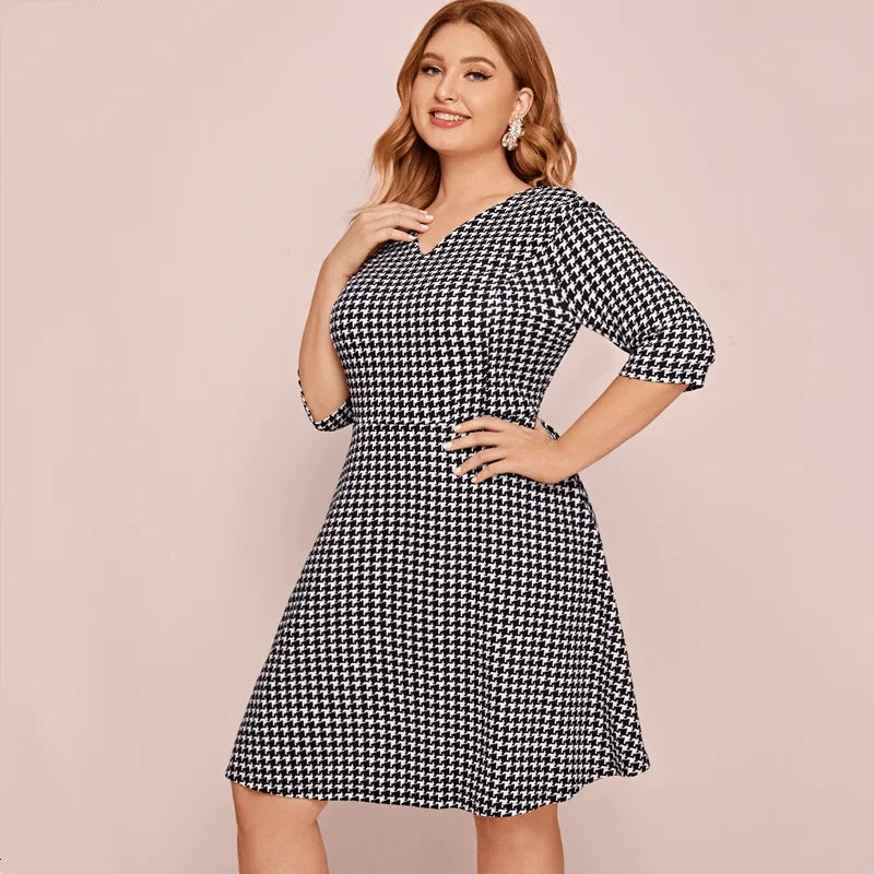 Houndstooth Curve Dress 2