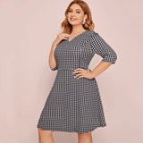 Houndstooth Curve Dress 2