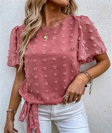 Jacquard Short Sleeve Casual Shirt