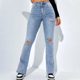 Jade Side-Slit Ripped Skinny Jeans 3