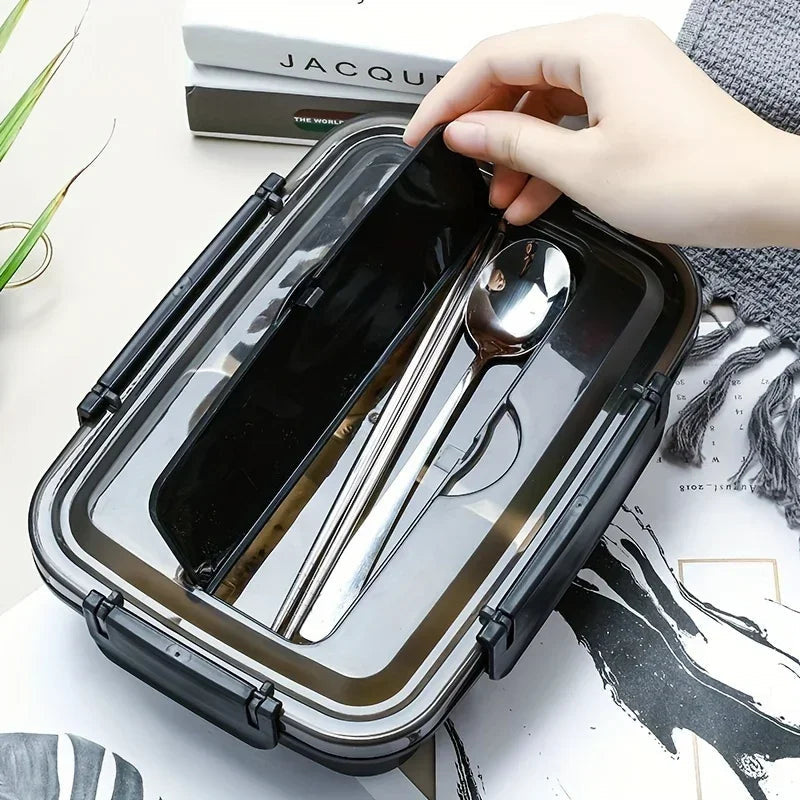 Lunch Box 1L Stainless Steel Open