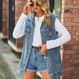 Mila Single-Breasted Denim Coat