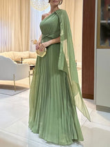 Off-Shoulder Pleated Maxi Dress – Elegant & Flowy 4