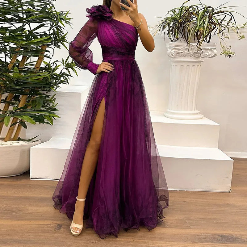 Off-Shoulder Printed Maxi Dress – Elegant & Flowy Style 3