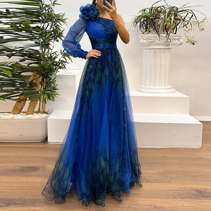 Off-Shoulder Printed Maxi Dress – Elegant & Flowy Style 4