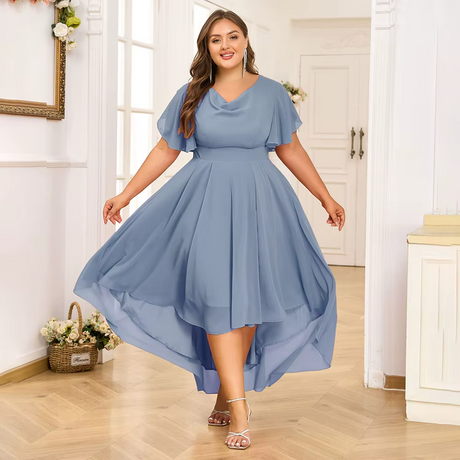 Plus Size Chiffon Midi Dress 1