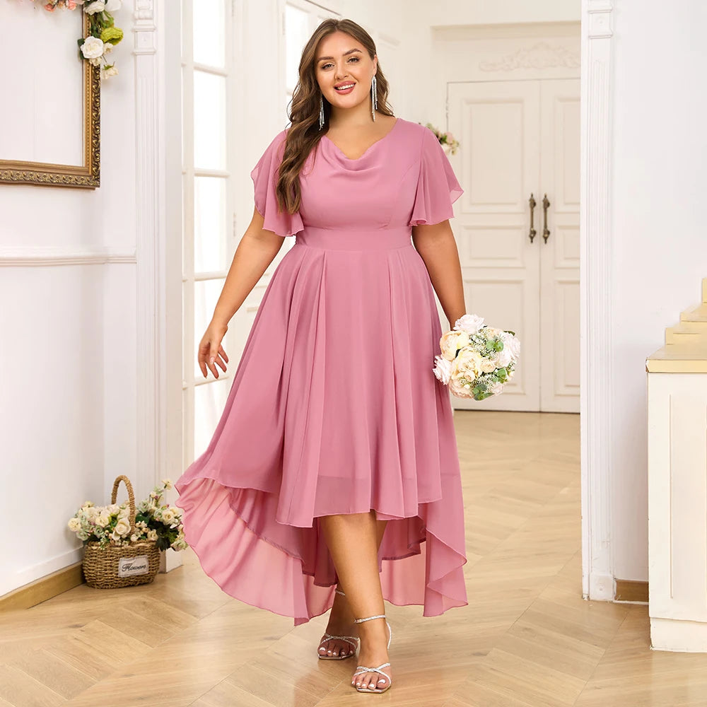 Plus Size Chiffon Midi Dress 3