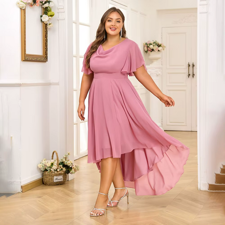 Plus Size Chiffon Midi Dress 4