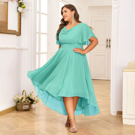 Plus Size Chiffon Midi Dress 5