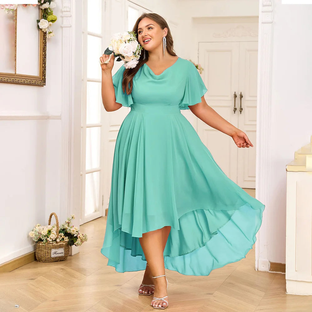 Plus Size Chiffon Midi Dress 6